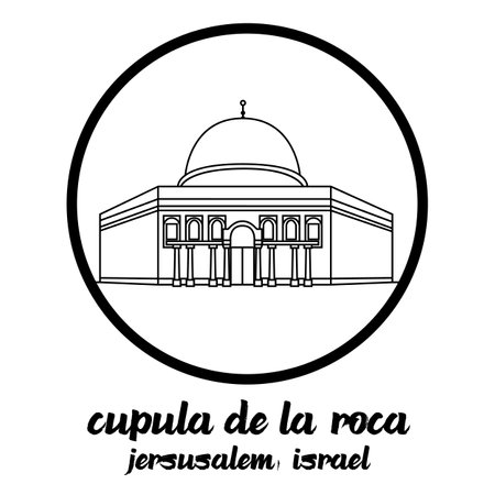 Circle icon line Cupula de la Roca. vector illustrationのイラスト素材
