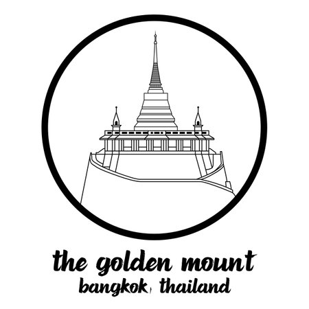 Circle icon line The Golden Mount. vector illustrationのイラスト素材