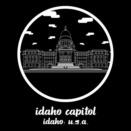 Circle icon Idaho Capitol. vector illustrationのイラスト素材