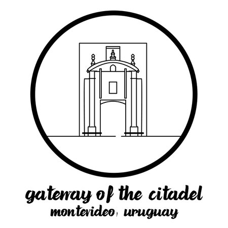 Circle Icon line Gateway of the Citadel. Vector illustrationのイラスト素材