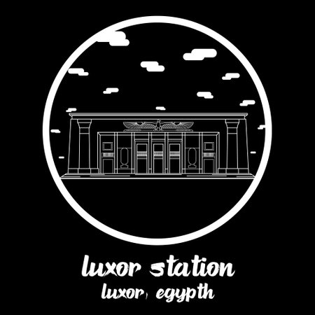 Circle Icon line Luxor Station. vector illustrationのイラスト素材