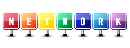 Network sign colorful on white background. vector illustrationのイラスト素材
