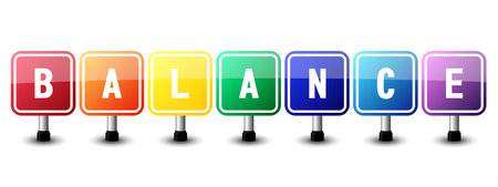 Balance sign colorful on white background. vector illustrationのイラスト素材