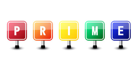 Prime sign colorful on white background. vector illustrationのイラスト素材
