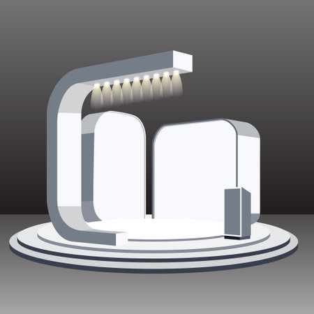 Empty Booth Exhibition. Vector Illustrationのイラスト素材