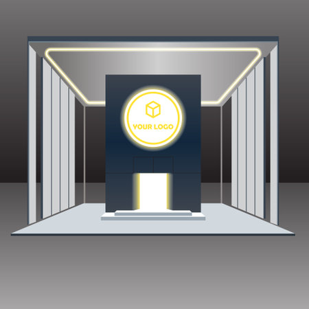 Empty Booth Exhibition. Vector Illustrationのイラスト素材
