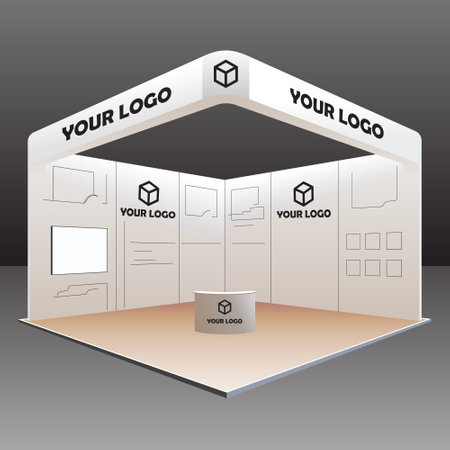 Empty Booth Exhibition. Vector Illustrationのイラスト素材