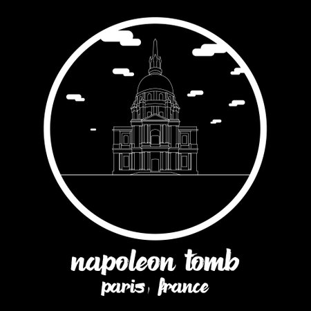 Circle icon line Napoleon Tomb. vector illustrationのイラスト素材