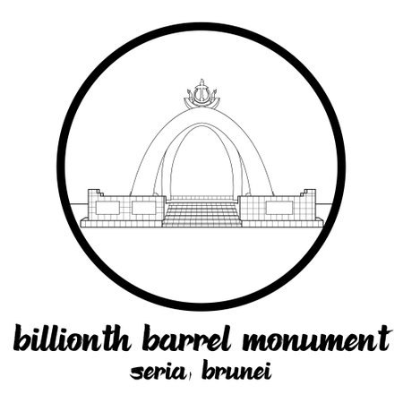 Circle icon line Billionth Barrel Monument. vector illustrationのイラスト素材