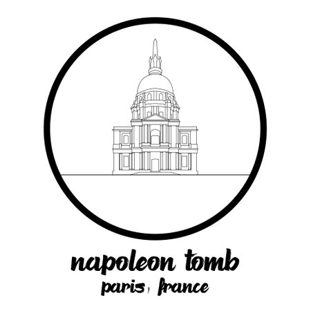 Circle icon line Napoleon Tomb. vector illustrationのイラスト素材