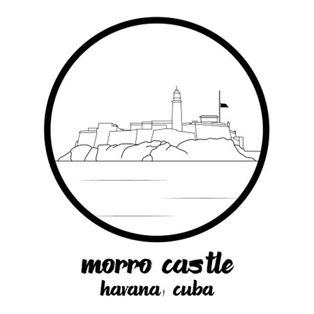 Circle Icon Morro Castle. vector illustrationのイラスト素材