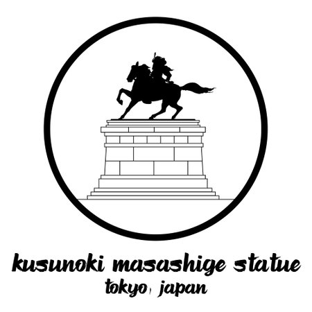Circle icon line Kusunoki Masashigei statue. vector illustrationのイラスト素材