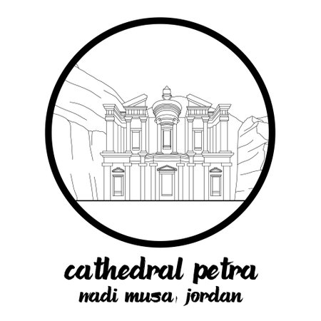 Circle Icon Cathedral Petra. vector illustrationのイラスト素材