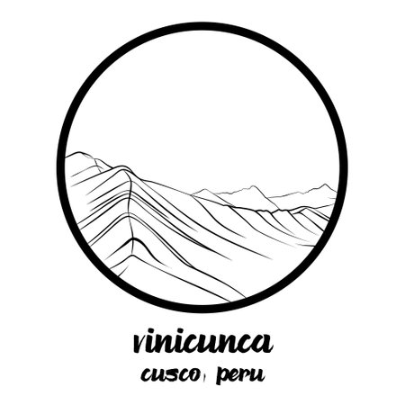 Circle Icon Vinicunca. vector illustrationのイラスト素材