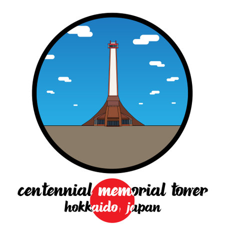 Circle Icon Centennial Memorial Tower. Vector Illustrationのイラスト素材