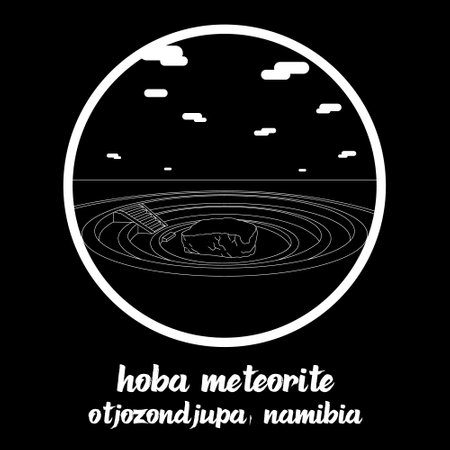 Circle Icon Hoba Meteorite. Vector illustrationのイラスト素材