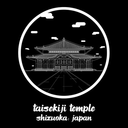 Circle Icon Taisekiji Temple. Vector illustrationのイラスト素材