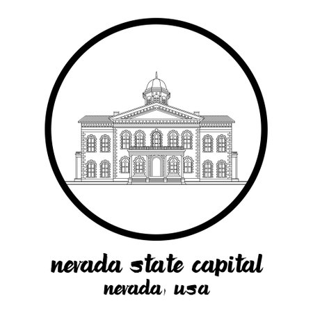 Circle Icon Nevada State Capital. Vector illustrationのイラスト素材