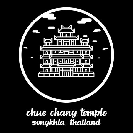 Circle Icon Chue Chang Temple. vecor illustrationのイラスト素材