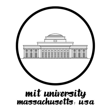 Circle Icon MIT University. Vector Illustrationのイラスト素材