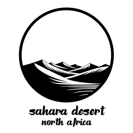 Circle Icon Sahara Desert.Vector illustrationのイラスト素材