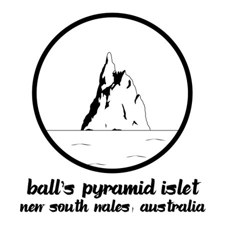 Circle Icon Ball s Pyramid islet. Vector illustrationのイラスト素材