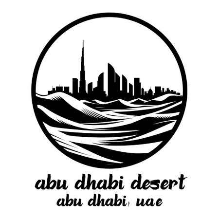Circle Icon Abu Dhabi Desert.Vector illustrationのイラスト素材