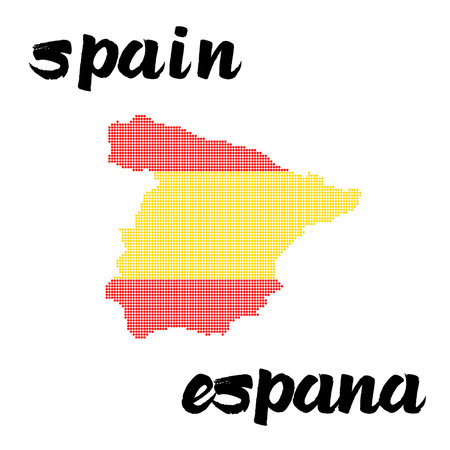 Spain World Map Dot Styleのイラスト素材