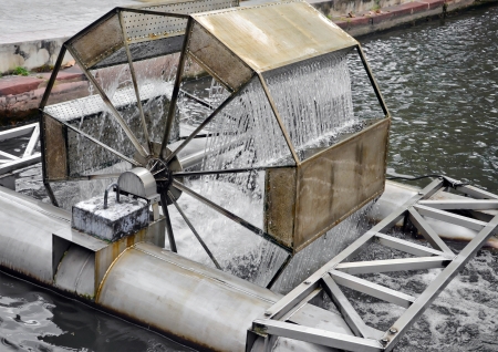 Chaipattana Low Speed Surface Aerator, Wastewater Treatment ,royal projectの写真素材
