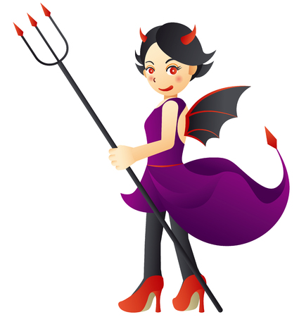Illustration of a cute devil girlのイラスト素材