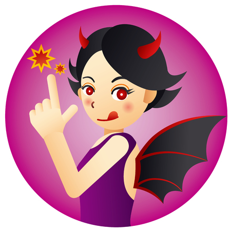 Illustration of a cute devil girlのイラスト素材