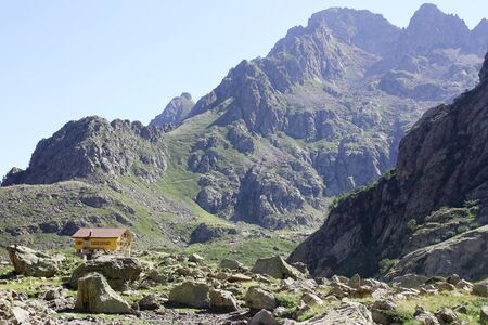 Mountain hut in the Italian Alps (Genova refuge)のeditorial素材