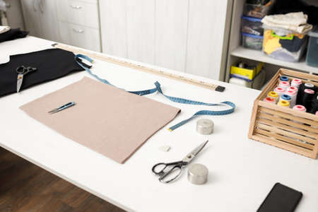 seamstress work table with accessories