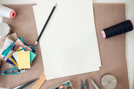 seamstress work table with accessories