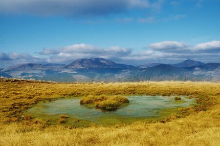 Landscape with mountains and blue sky の写真素材