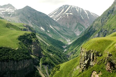 Georgian Military Highway, Caucasus mountains の写真素材