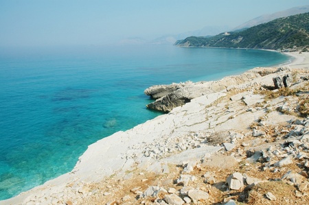 Beach scene in Albaniaの写真素材