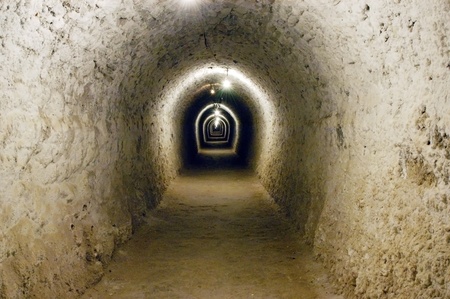  Salt mine corridor in Turda, Romania                               の写真素材