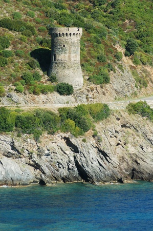 Genoese tower in Corsica, tour de L'Osseの写真素材