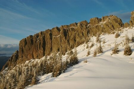 Winter mountains, Creasta Cocosului, Romania の写真素材