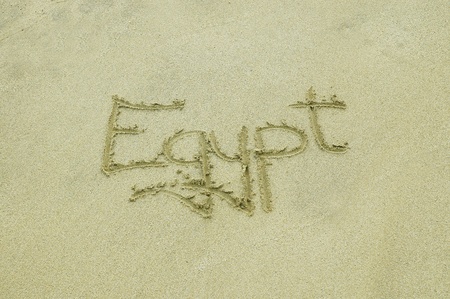 Egypt, letters on the sand