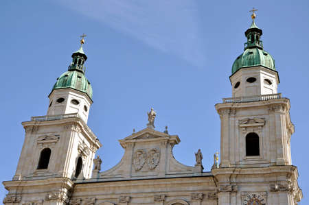 The baroque dome cathedral of Salzburg, Austria の写真素材