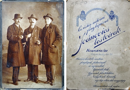 Easter vintage postcard, men holding eggs in their handsのeditorial素材