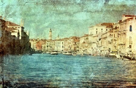 Venezia in retro vintage style, Vencie, Italyの写真素材