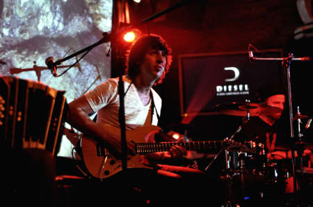 CLUJ NAPOCA, ROMANIA  MAY 10: Narcotango band performs live at the Diesel Club Cluj, Romania, MAY 10, 2012 in Cluj-Napoca, Romania のeditorial素材