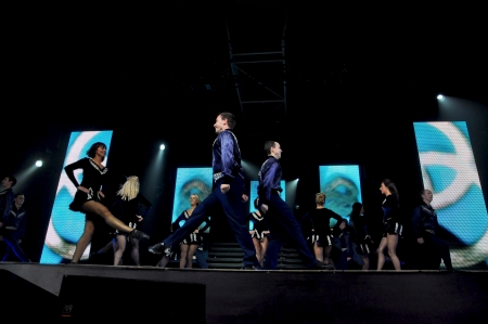 CLUJ NAPOCA  OCTOBER 9: Dancers from the irish Lord of the Dance group performing live at Transylvania International Music and Art Festival on  Oct. 9, 2012 in Cluj, Romaniaのeditorial素材