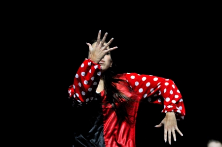 Dancers from a local band performing live at Transylvania International Music and Art Festival on Oct. 9, 2012 in Cluj, Romania のeditorial素材