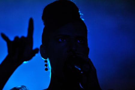 CLUJ NAPOCA - OCTOBER 5: Parov Stelar Band performs live on the stage at Sport's Hall. Evenet organized by Transylvania International Art and Music Festival, on October 5, 2012 in Cluj, Romaniaのeditorial素材