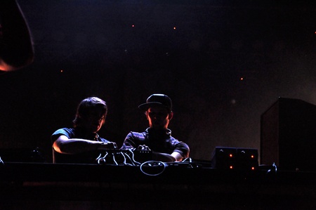 CLUJ NAPOCA - JULY 19  Camo and Krooked feat MC Youthstar from United Kingdom, performing a live concert at the Peninsula   Felsziget Music Festival  On July 19, 2013 in Cluj Napoca, Romania のeditorial素材