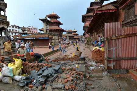 KATHMANDU - SEPT 28  The very popular Durbar square of Patan, one of the three royal cities part of the Unesco Heritage is visited every year by thousands of tourists  On Sept 28, 2013 in Patan, Nepal のeditorial素材